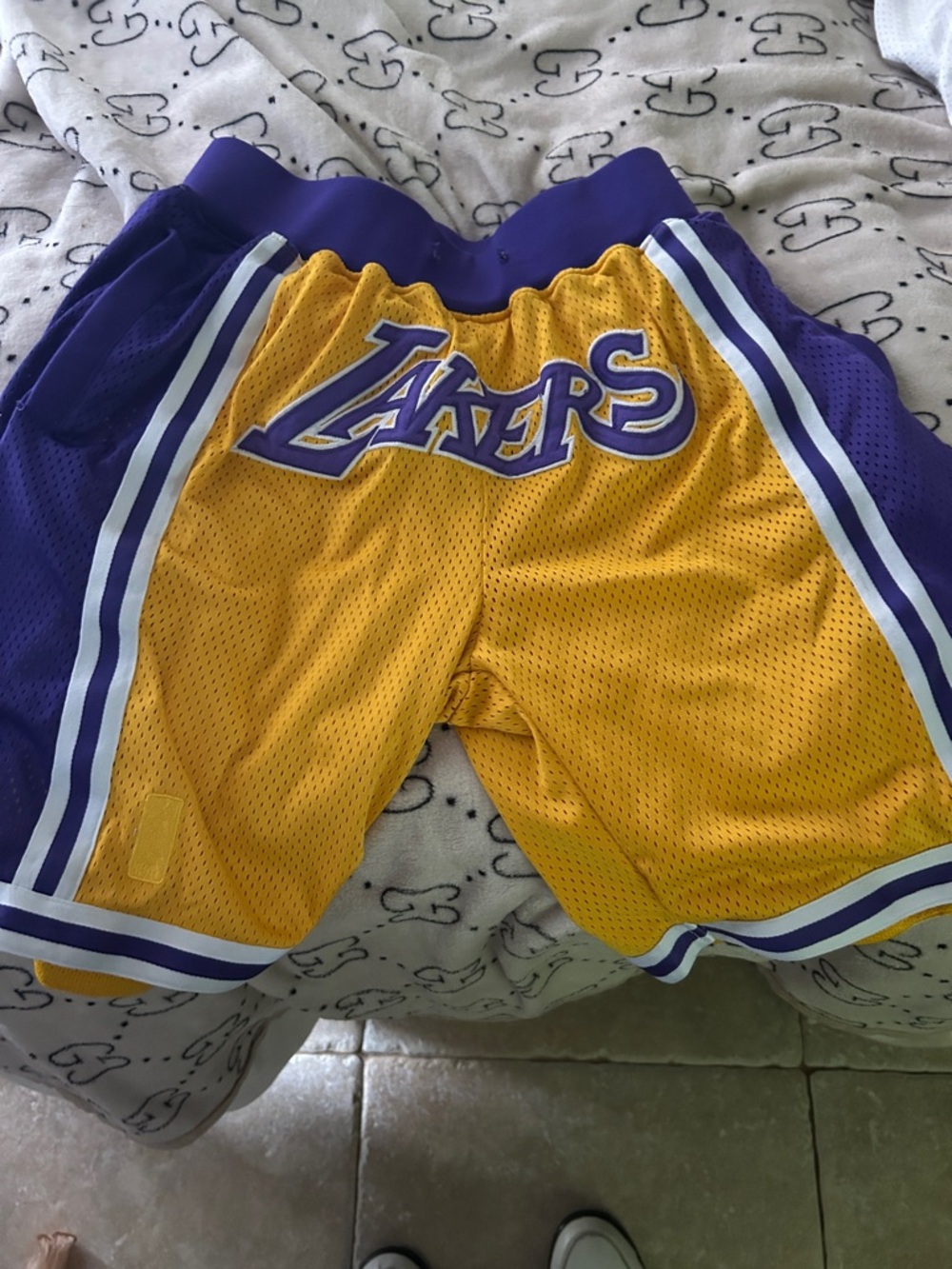 Just Don Los Angeles Lakers Gold and Purple Athletic Shorts